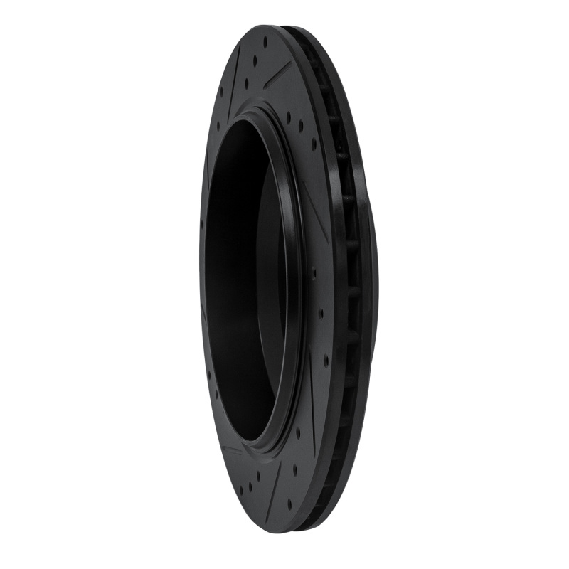 Mercedes-Benz GL350 Brake Rotor (1) - Rear Right - R1 Concepts - Drilled & Slotted - Black - `06-`12